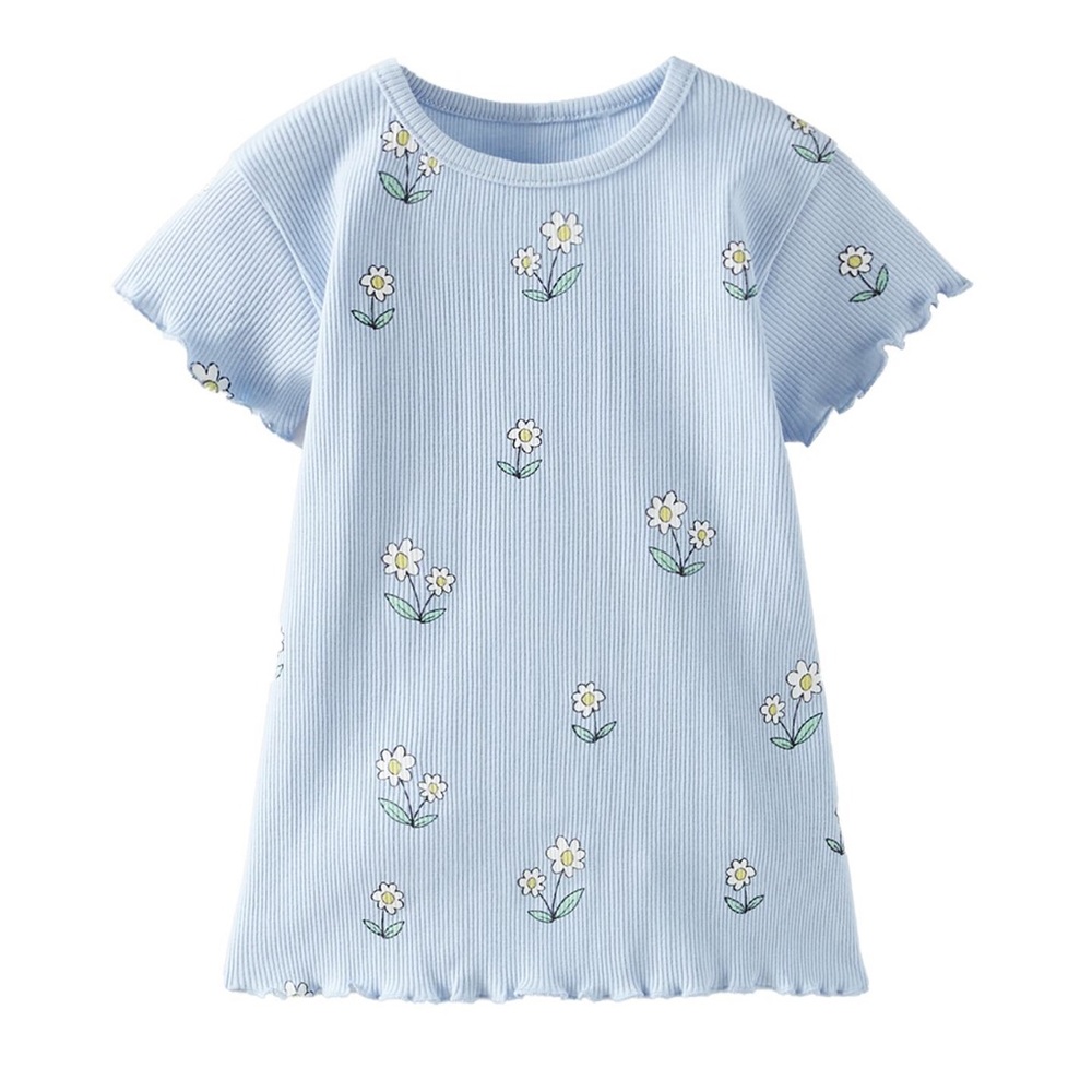 Zara ruffly ribbed turtle neck short sleeve top 
LIGHT BLUE - REF. 0722/320